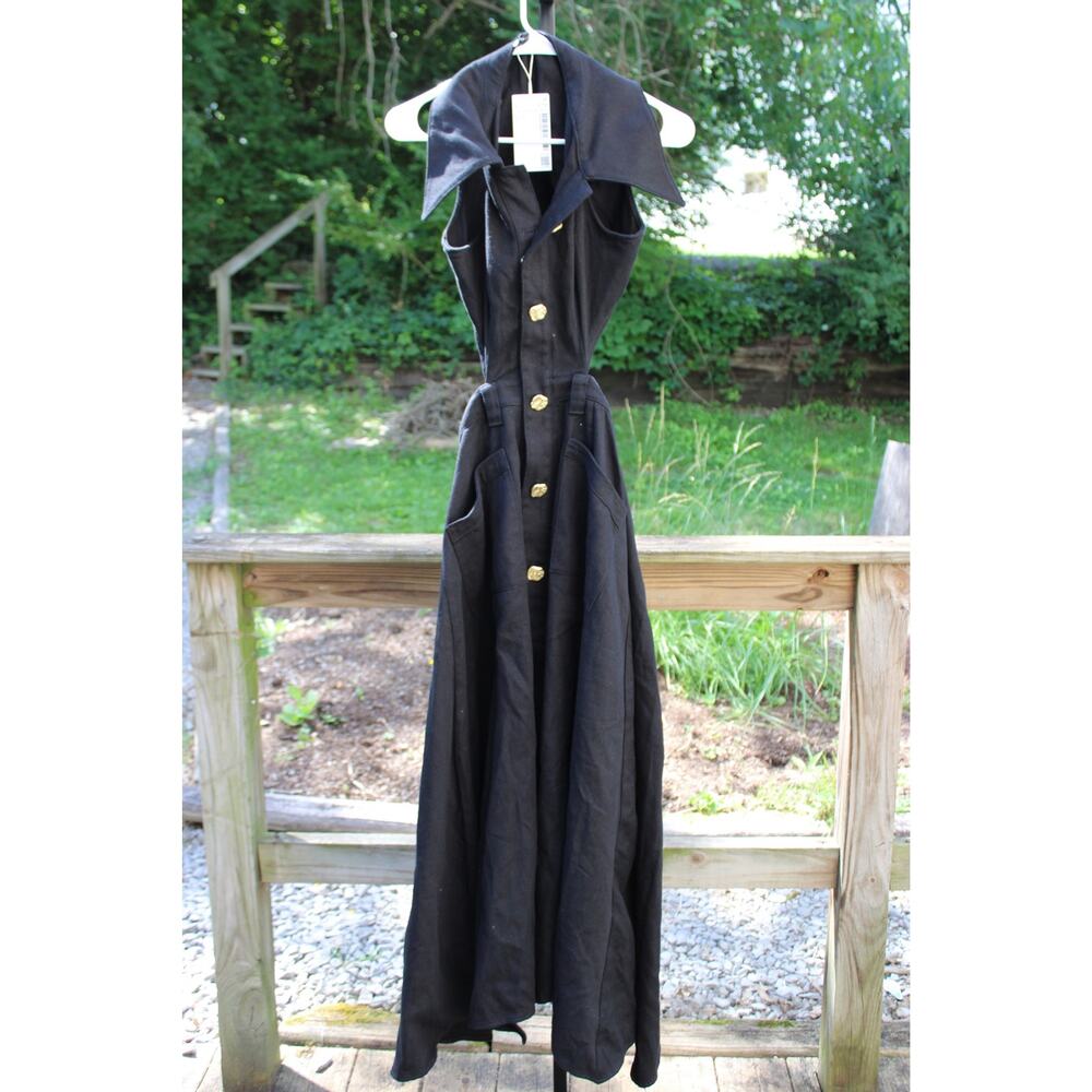 Urban Revivo Black Cut-Out Sleeveless Denim Maxi Dress π€β¨ | Size 4 - Picture 8 of 13